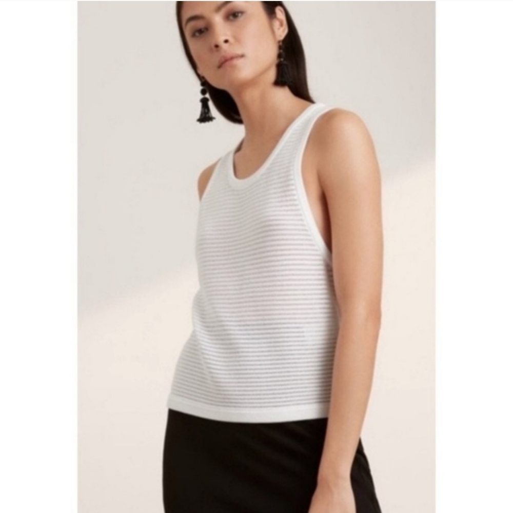 Aritzia Babaton Alrik Ivory Knit Ribbed Tank Top Size XS
